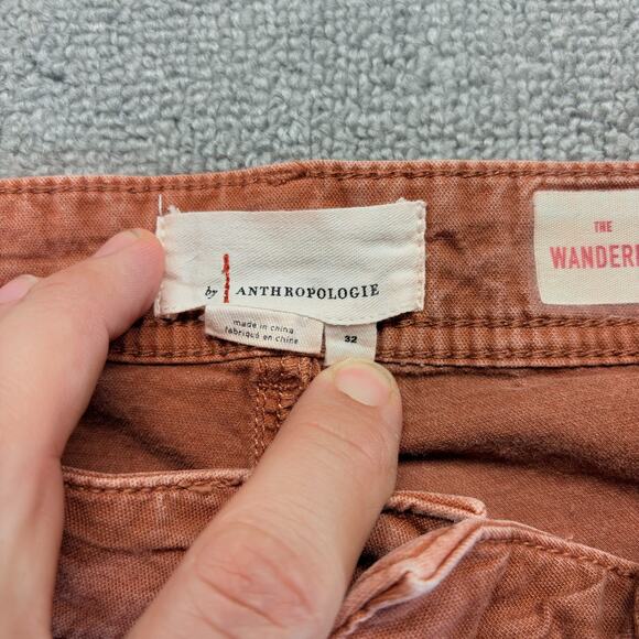 Anthropologie Pants Women's 32 (Fits 34x26) The Wanderer Rust Tapered Relaxed - Picture 4 of 8